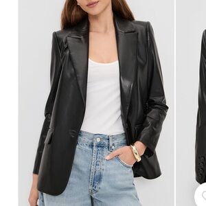 Alice and Olivia Denny vegan leather blazer